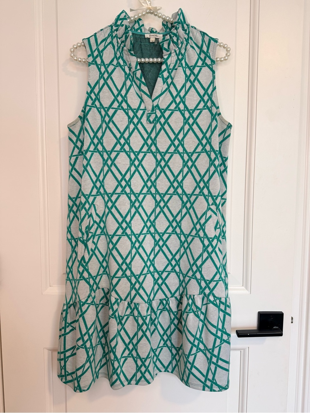 Sleeveless Green Geometric Print Dress Tyler Boe Size Small Master’s Golf Tennis